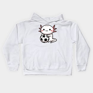 cute axolotl soccer Kids Hoodie